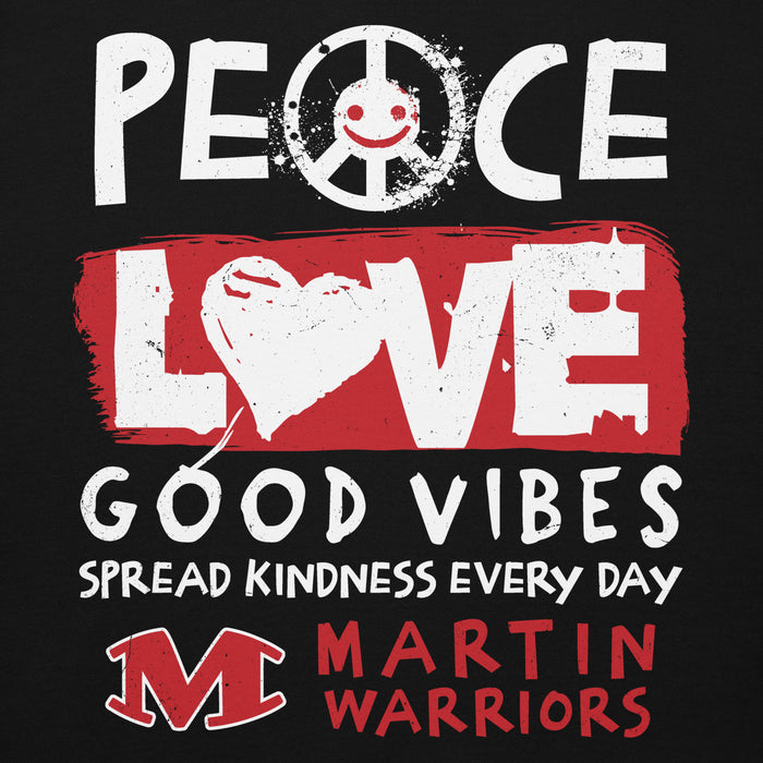 Close-up view of Martin High School Warriors Black Premium Unisex Hoodie 240