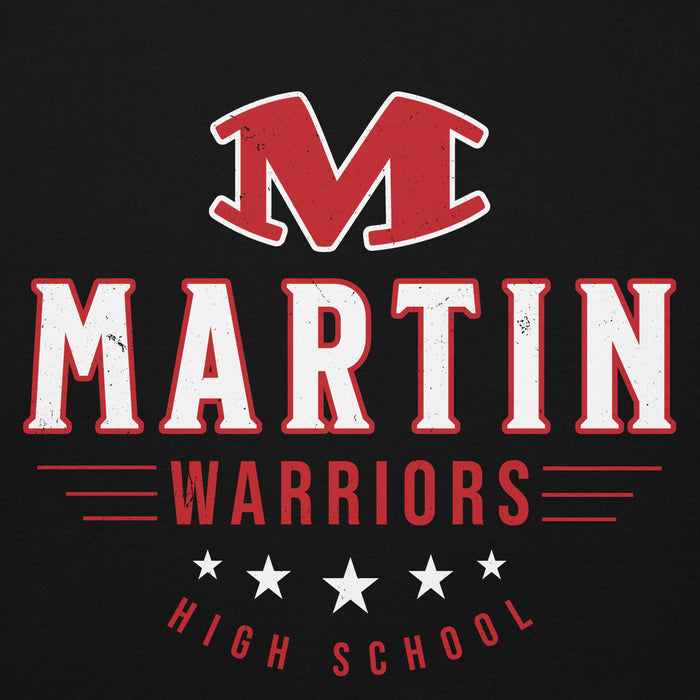 Close-up view of Martin High School Warriors Black Premium Unisex Hoodie 217