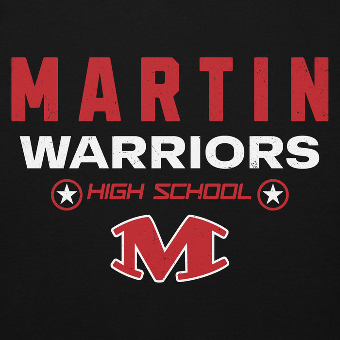 Close-up view of Martin High School Warriors Black Premium Unisex Hoodie 003