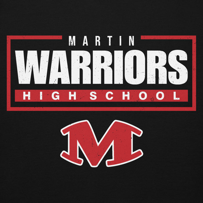 Close-up view of Martin High School Warriors Black Premium Unisex Hoodie 049