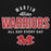 Close-up view of Martin High School Warriors Black Premium Unisex Hoodie 040