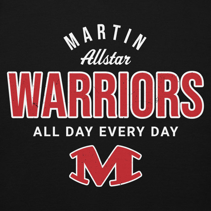Close-up view of Martin High School Warriors Black Premium Unisex Hoodie 040