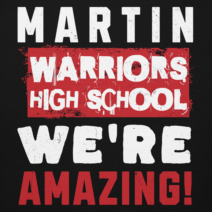 Close-up view of Martin High School Warriors Black Premium Unisex Hoodie 231