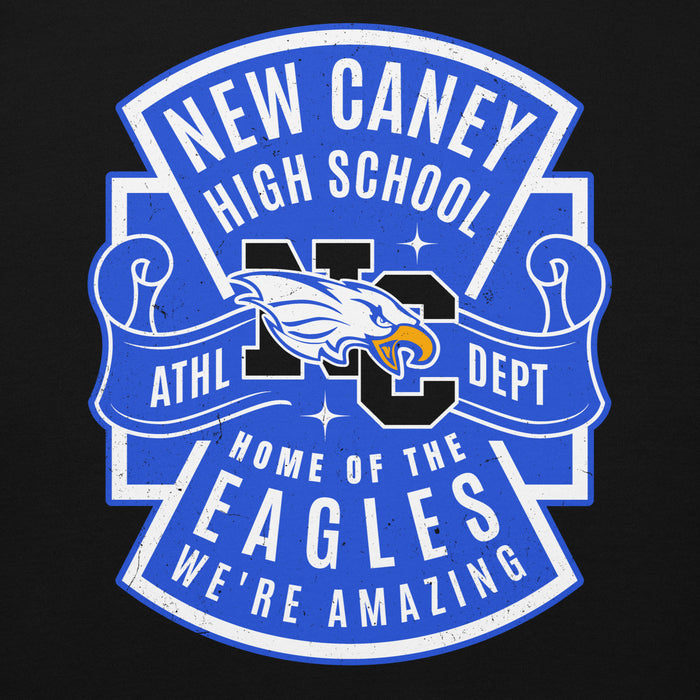 Close-up view of New Caney High School Eagles Black Premium Unisex Hoodie 207