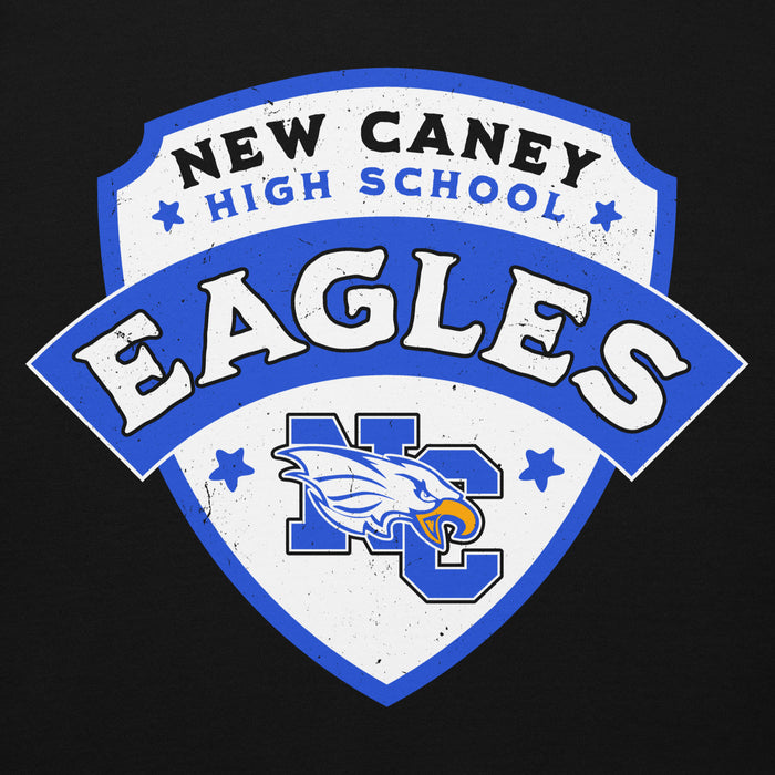 Close-up view of New Caney High School Eagles Black Premium Unisex Hoodie 221
