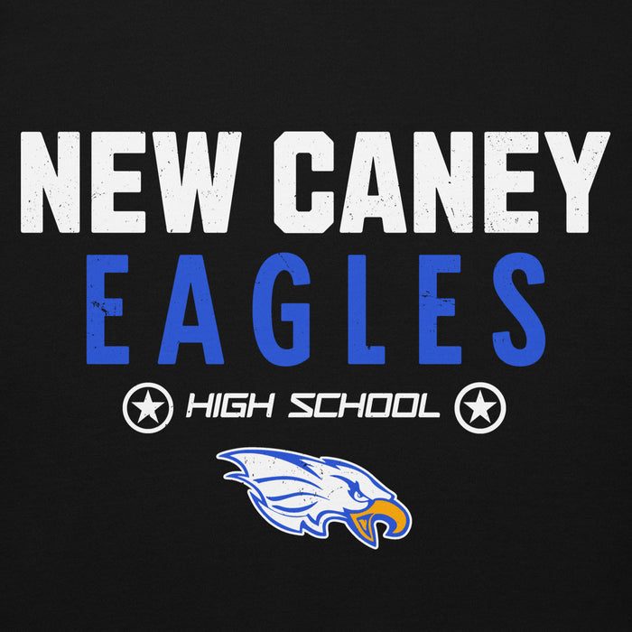Close-up view of New Caney High School Eagles Black Premium Unisex Hoodie 003
