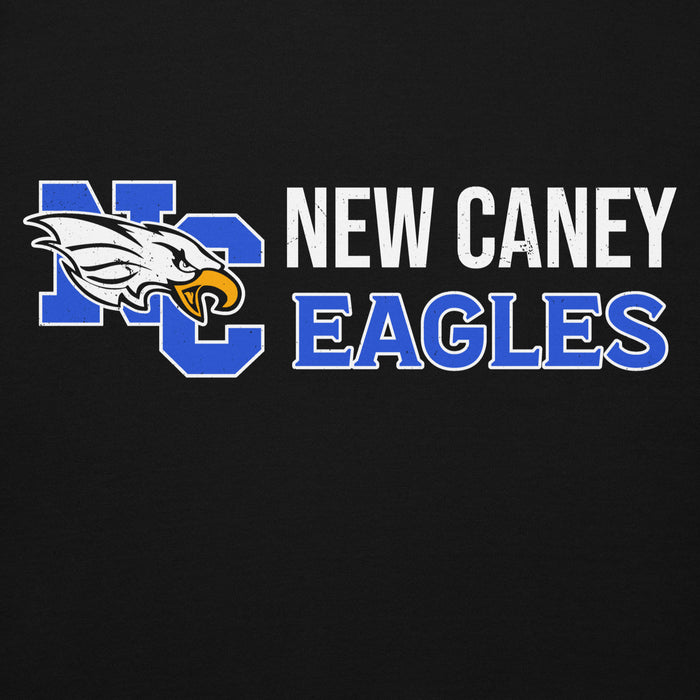 Close-up view of New Caney High School Eagles Black Premium Unisex Hoodie 200