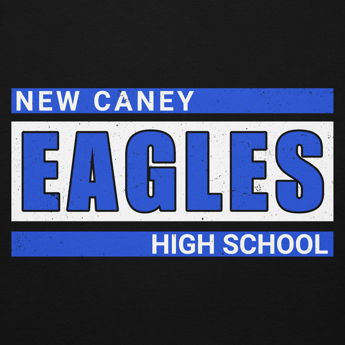 Close-up view of New Caney High School Eagles Black Premium Unisex Hoodie 098