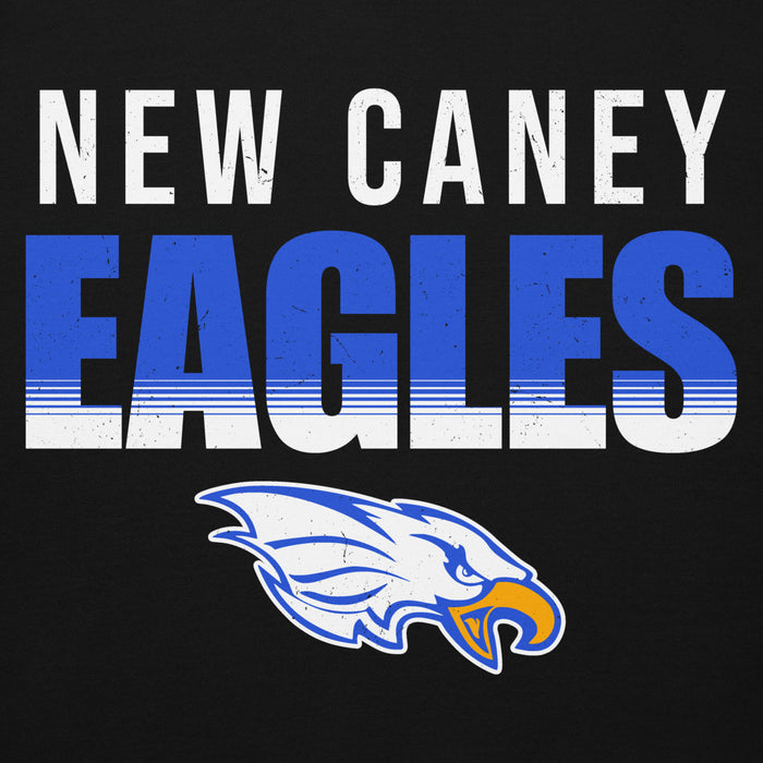 Close-up view of New Caney High School Eagles Black Premium Unisex Hoodie 024