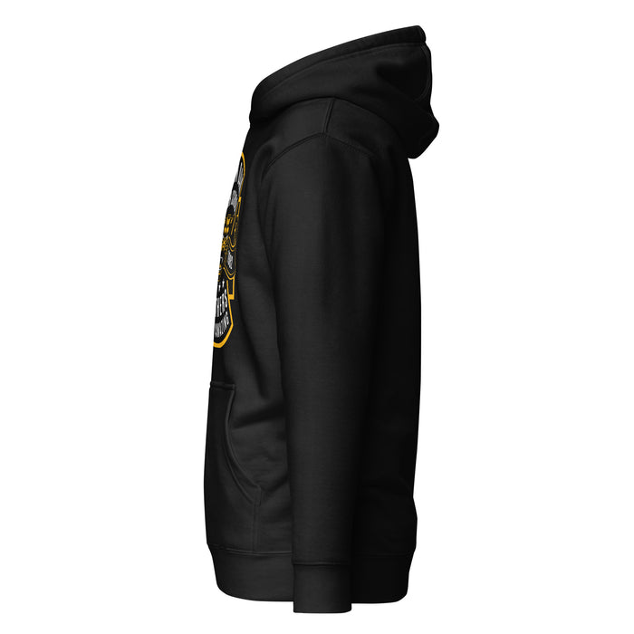 Side view of Klein Oak High School Panthers Premium Black Unisex Hoodie 207