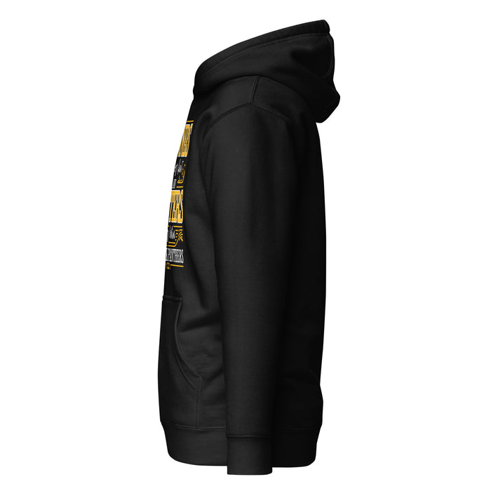 Side view of Klein Oak High School Panthers Premium Black Unisex Hoodie 237