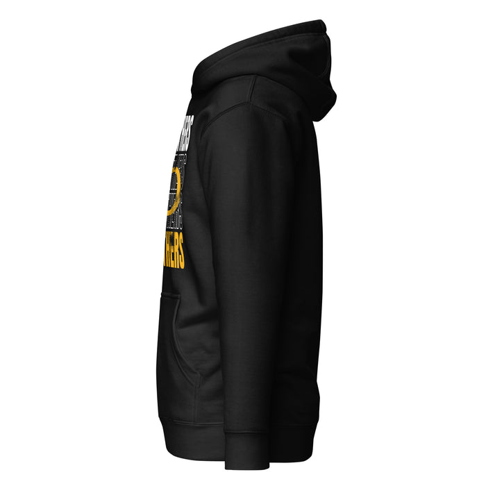 Side view of Klein Oak High School Panthers Premium Black Unisex Hoodie 233
