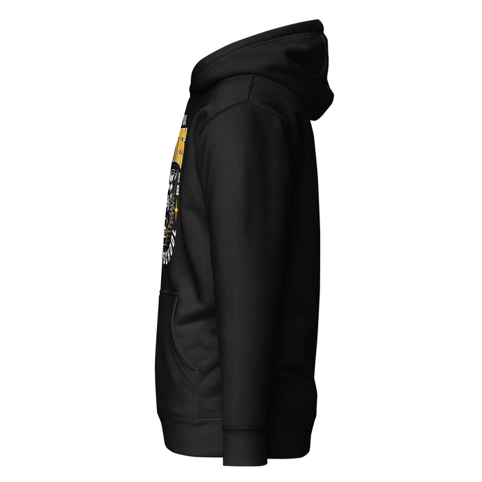Side view of Klein Oak High School Panthers Premium Black Unisex Hoodie 204