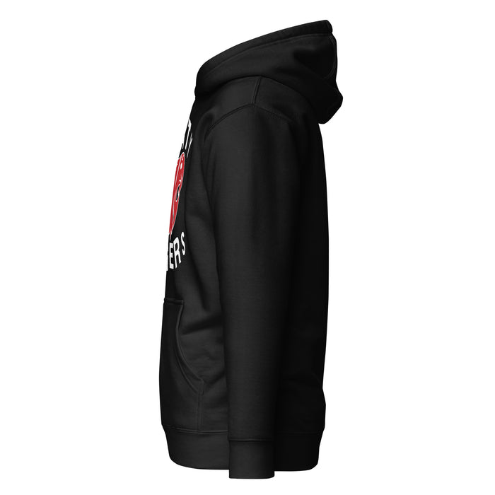 Side view of Katy High School Tigers Black Premium Unisex Hoodie 228