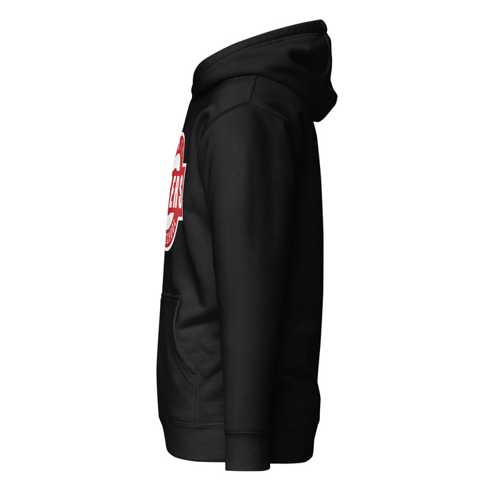 Side view of Katy High School Tigers Black Premium Unisex Hoodie 011