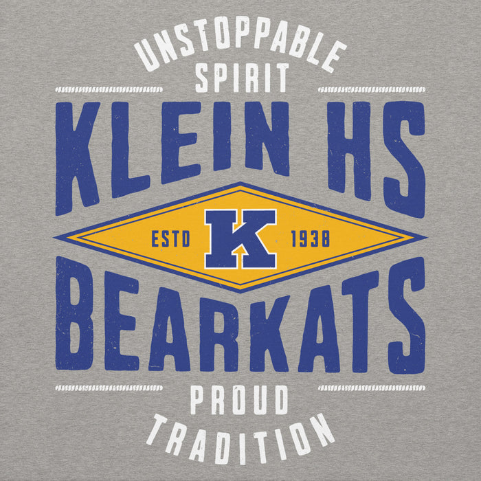 Close-up view of Klein High School Bearkats Carbon Grey Premium Unisex Hoodie 210