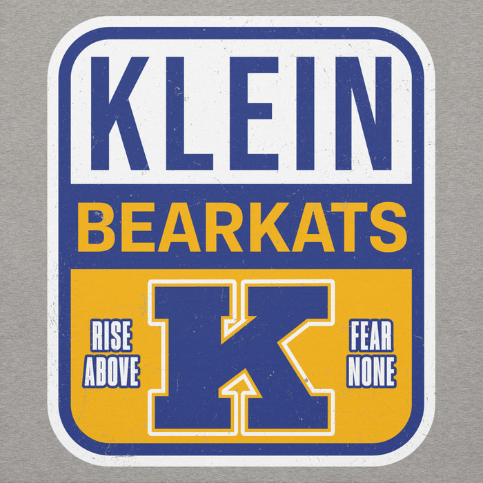 Close-up view of Klein High School Bearkats Carbon Grey Premium Unisex Hoodie 001