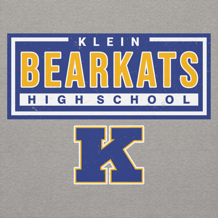 Close-up view of Klein High School Bearkats Carbon Grey Premium Unisex Hoodie 049