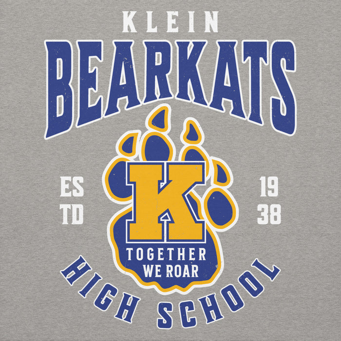 Close-up view of Klein High School Bearkats Carbon Grey Premium Unisex Hoodie 213