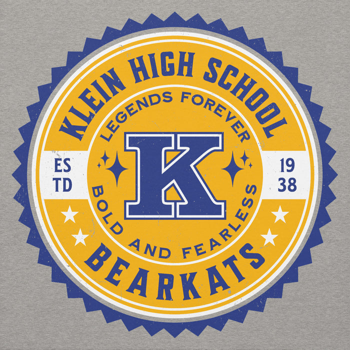 Close-up view of Klein High School Bearkats Carbon Grey Premium Unisex Hoodie 203