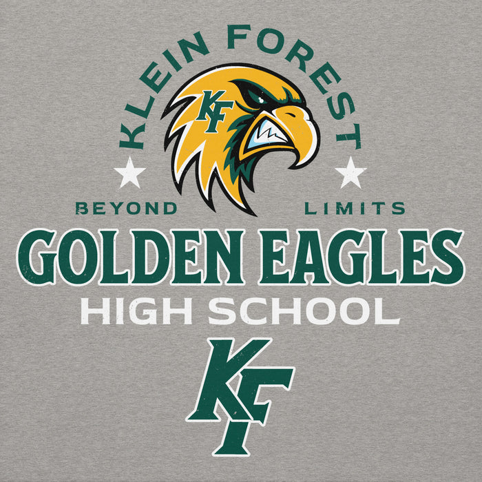 Close-up view of Klein Forest High School Golden Eagles Premium Carbon Grey Unisex Hoodie 222