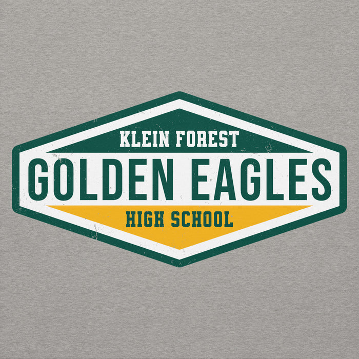 Close-up view of Klein Forest High School Golden Eagles Premium Carbon Grey Unisex Hoodie 009
