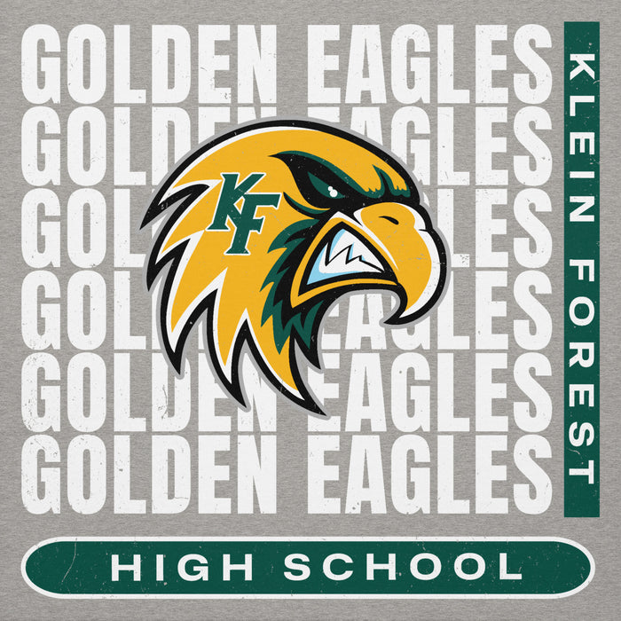 Close-up view of Klein Forest High School Golden Eagles Premium Carbon Grey Unisex Hoodie 235