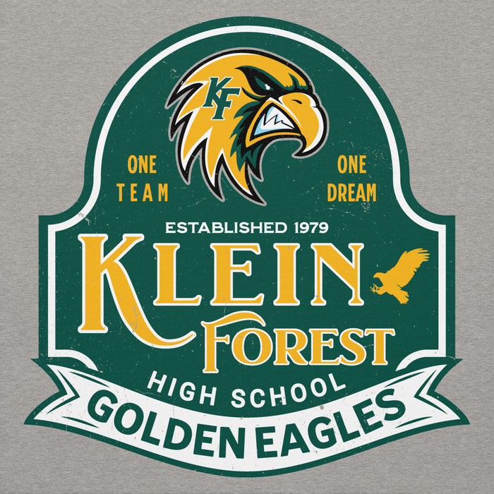 Close-up view of Klein Forest High School Golden Eagles Premium Carbon Grey Unisex Hoodie 219