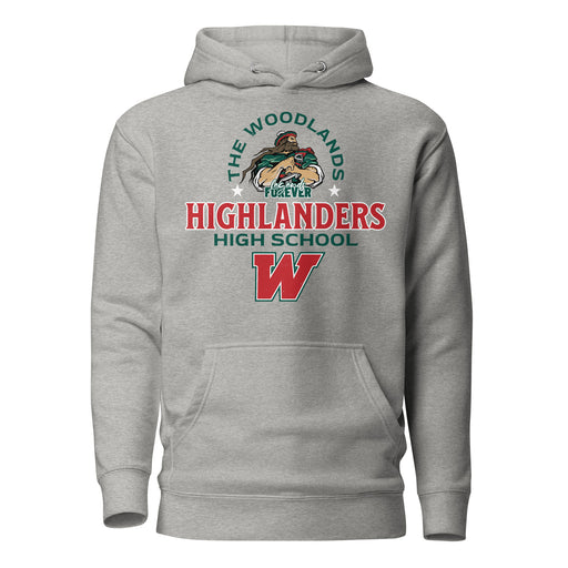 The Woodlands High School Highlanders Carbon Grey Premium Unisex Hoodie 222