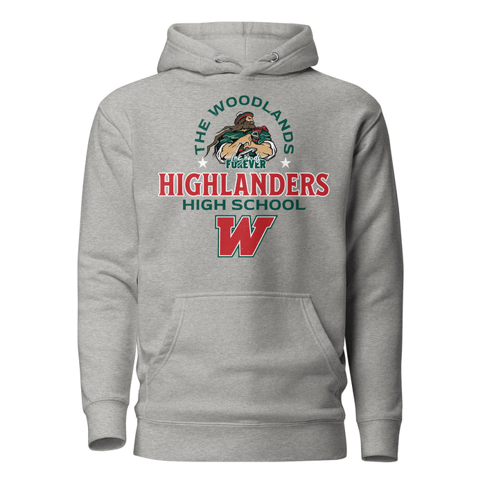 The Woodlands High School Highlanders Carbon Grey Premium Unisex Hoodie 222