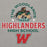 Side view of The Woodlands High School Highlanders Carbon Grey Premium Unisex Hoodie 222