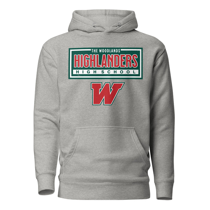 The Woodlands High School Highlanders Carbon Grey Premium Unisex Hoodie 049