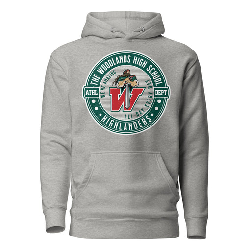 The Woodlands High School Highlanders Carbon Grey Premium Unisex Hoodie 224