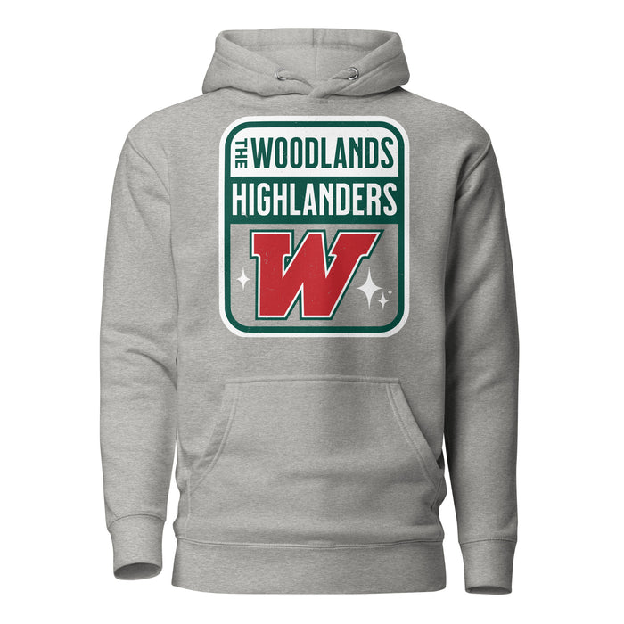 The Woodlands High School Highlanders Carbon Grey Premium Unisex Hoodie 001