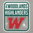 Close-up view of The Woodlands High School Highlanders Carbon Grey Premium Unisex Hoodie 001