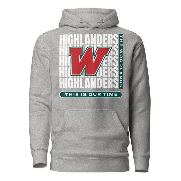 The Woodlands High School Highlanders Carbon Grey Premium Unisex Hoodie 235