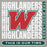 Close-up view of The Woodlands High School Highlanders Carbon Grey Premium Unisex Hoodie 235