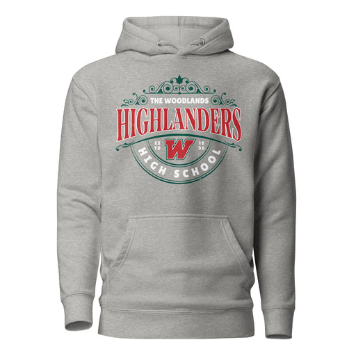 The Woodlands High School Highlanders Carbon Grey Premium Unisex Hoodie 211
