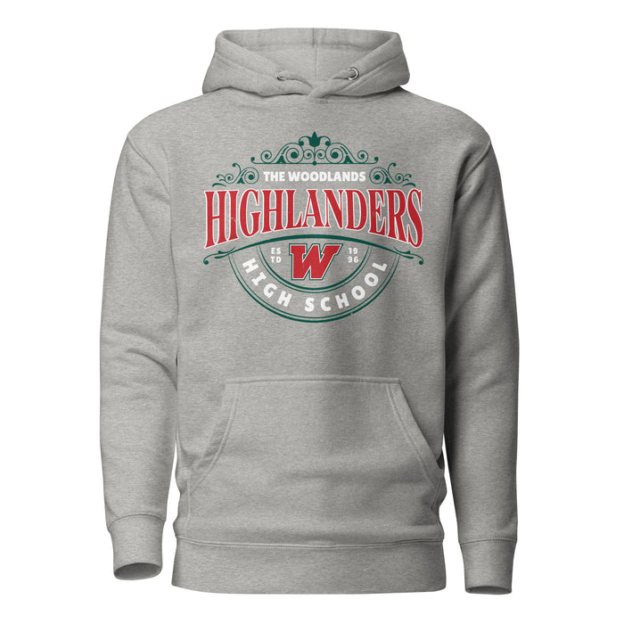 The Woodlands High School Highlanders Carbon Grey Premium Unisex Hoodie 211