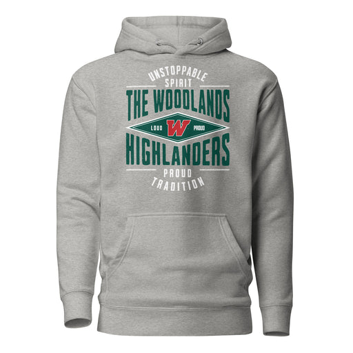 The Woodlands High School Highlanders Carbon Grey Premium Unisex Hoodie 210