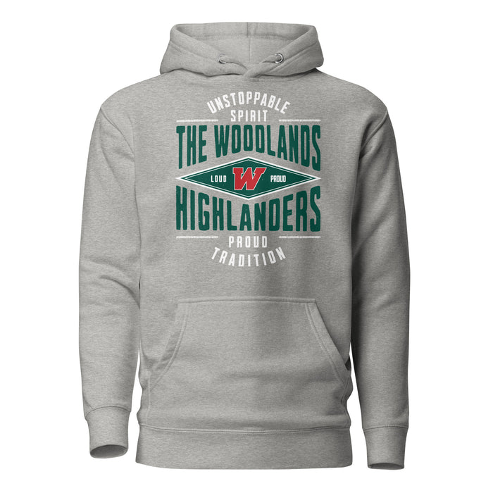 The Woodlands High School Highlanders Carbon Grey Premium Unisex Hoodie 210