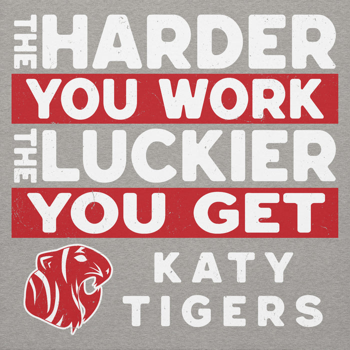 Close-up view of Katy High School Tigers Carbon Grey Premium Unisex Hoodie 238