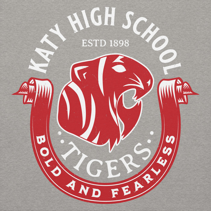 Close-up view of Katy High School Tigers Carbon Grey Premium Unisex Hoodie 229