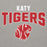 Close-up view of Katy High School Tigers Carbon Grey Premium Unisex Hoodie 234