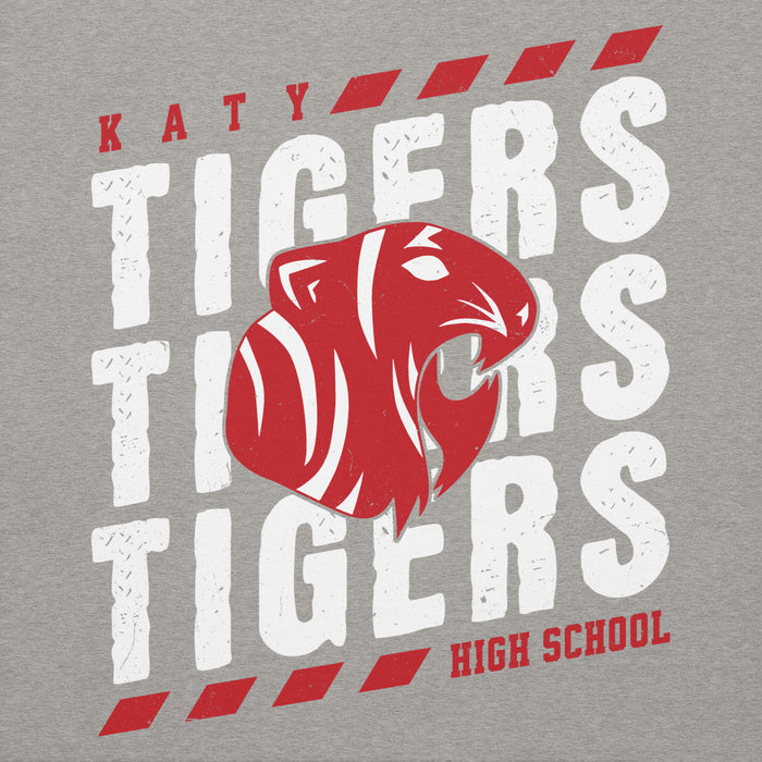 Close-up view of Katy High School Tigers Carbon Grey Premium Unisex Hoodie 223