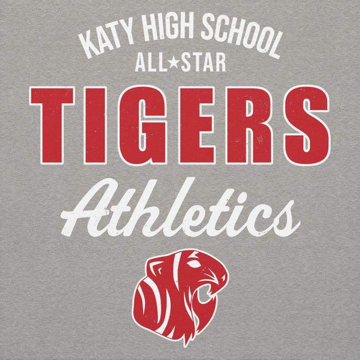 Close-up view of Katy High School Tigers Carbon Grey Premium Unisex Hoodie 034