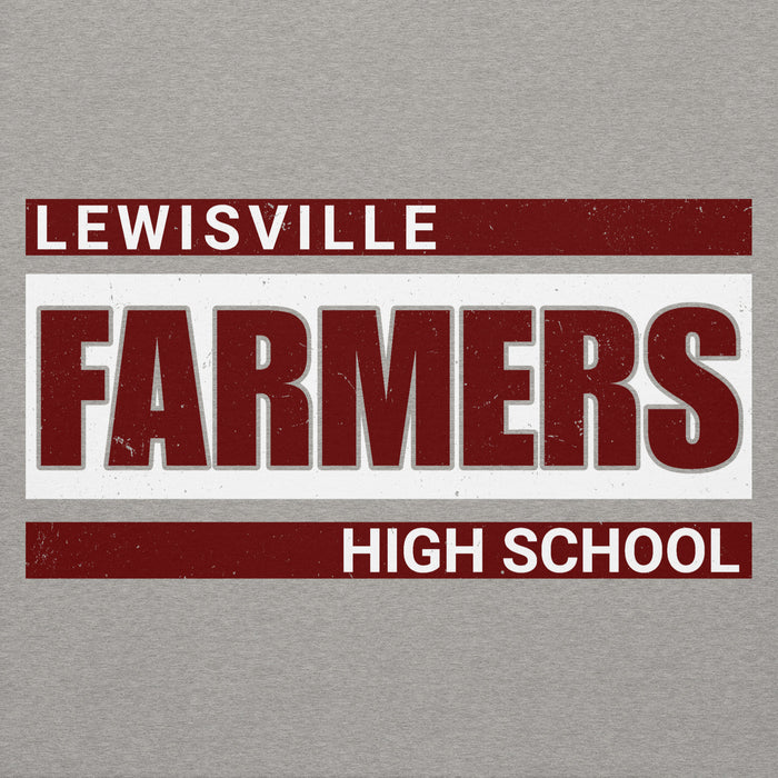 Close-up view of Lewisville High School Farmers Grey Classic Unisex Hoodie 098