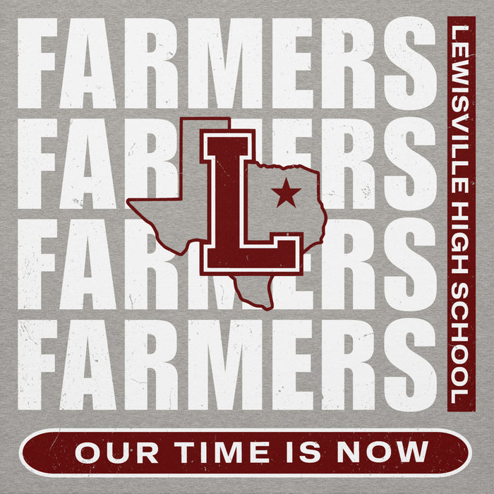 Close-up view of Lewisville High School Farmers Grey Classic Unisex Hoodie 235