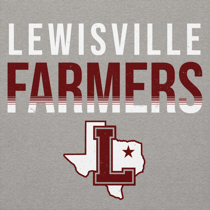 Close-up view of Lewisville High School Farmers Grey Classic Unisex Hoodie 024