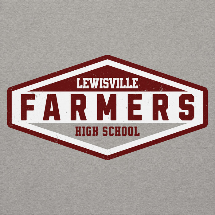 Close-up view of Lewisville High School Farmers Grey Classic Unisex Hoodie 009